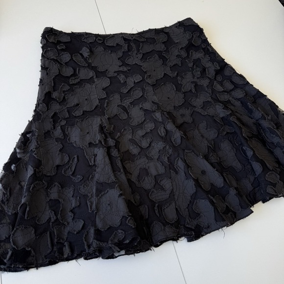 Tracy Evans Limited Women's Black Embroidered Y2K Midi Skirt Ruffle Size 7 - Picture 2 of 9